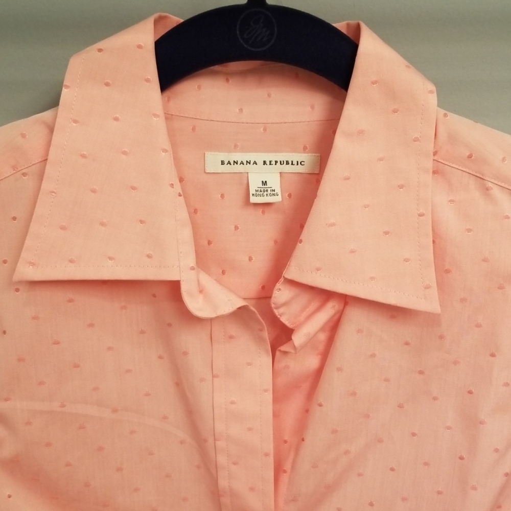 Banana Republic Pink Print 3/4 Length Sleeve Top - Picture 3 of 8